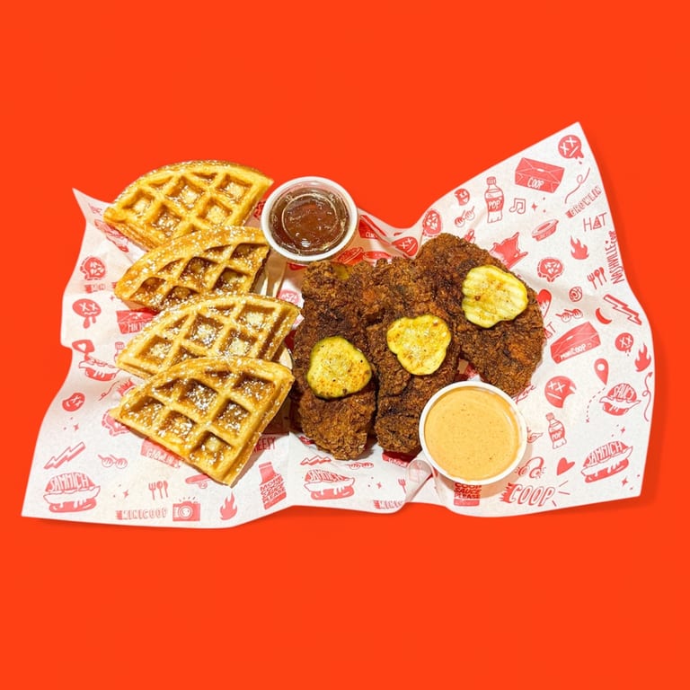 Indulge in our chicken waffles